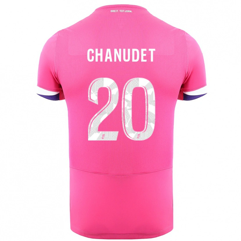 Danxen Women Coralie Chanudet #20 Pink White Away Jersey 2025/26 T-Shirt