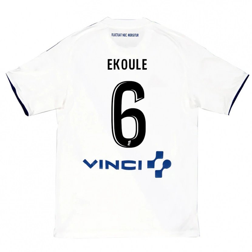 Danxen Women Lionel Ekoule #6 White Blue Away Jersey 2025/26 T-Shirt