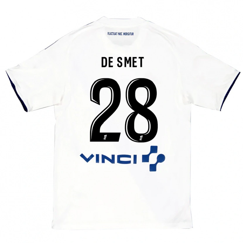 Danxen Women Thibault De Smet #28 White Blue Away Jersey 2025/26 T-Shirt