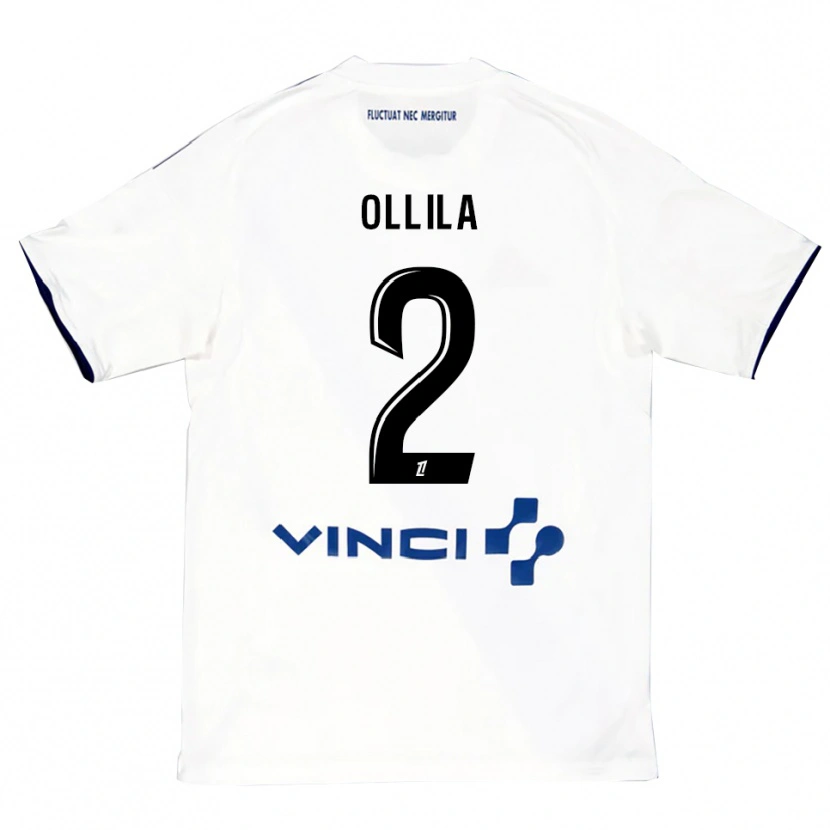 Danxen Women Tuomas Ollila #2 White Blue Away Jersey 2025/26 T-Shirt