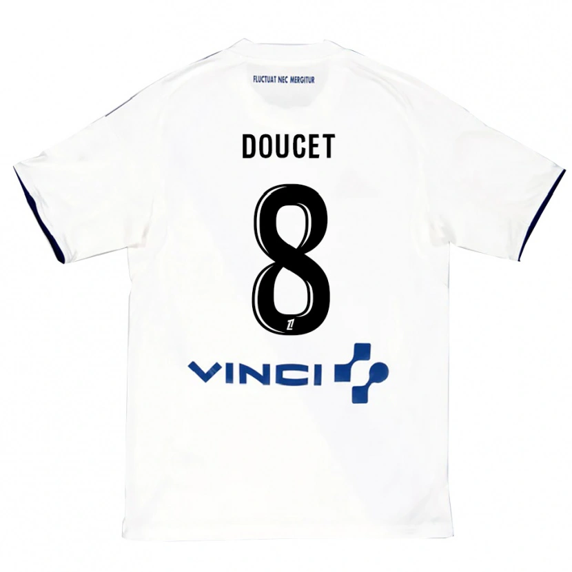 Danxen Women Lohann Doucet #8 White Blue Away Jersey 2025/26 T-Shirt