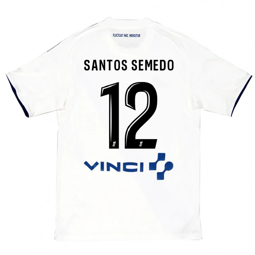 Danxen Women Ilyes Dos Santos Semedo #12 White Blue Away Jersey 2025/26 T-Shirt