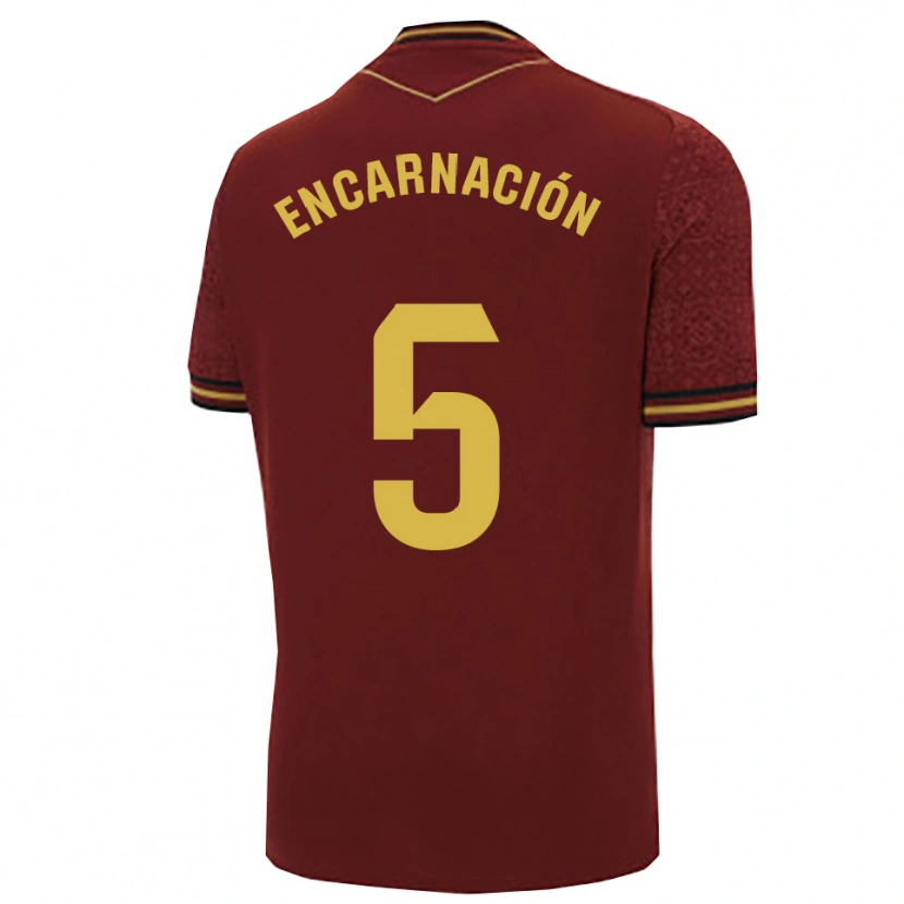 Danxen Women Encarnación Picardo Amaya #5 Burgundy Gold Away Jersey 2025/26 T-Shirt