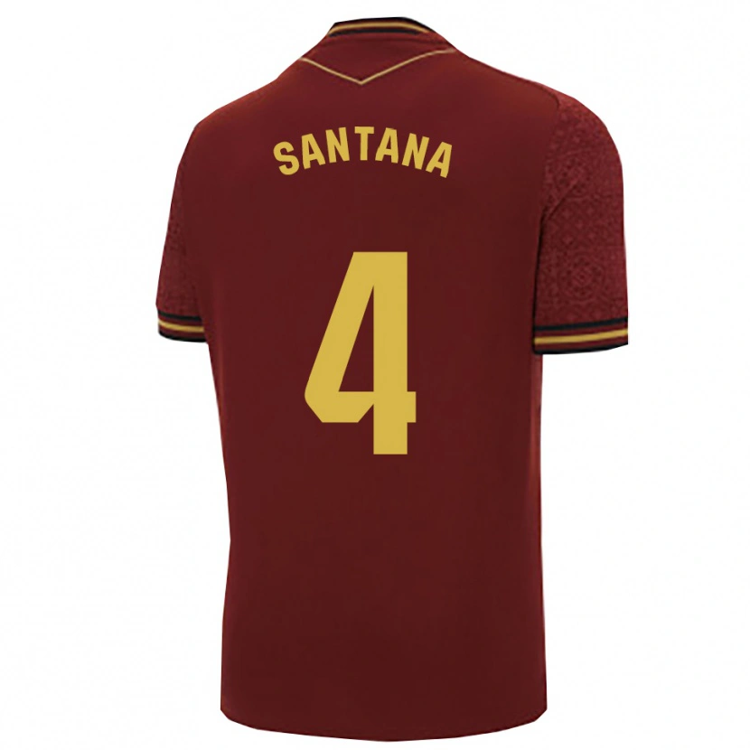 Danxen Women María Del Carmen Santana Vázquez #4 Burgundy Gold Away Jersey 2025/26 T-Shirt