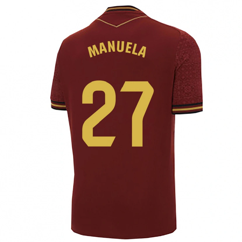 Danxen Women Manuela Carrasco García #27 Burgundy Gold Away Jersey 2025/26 T-Shirt