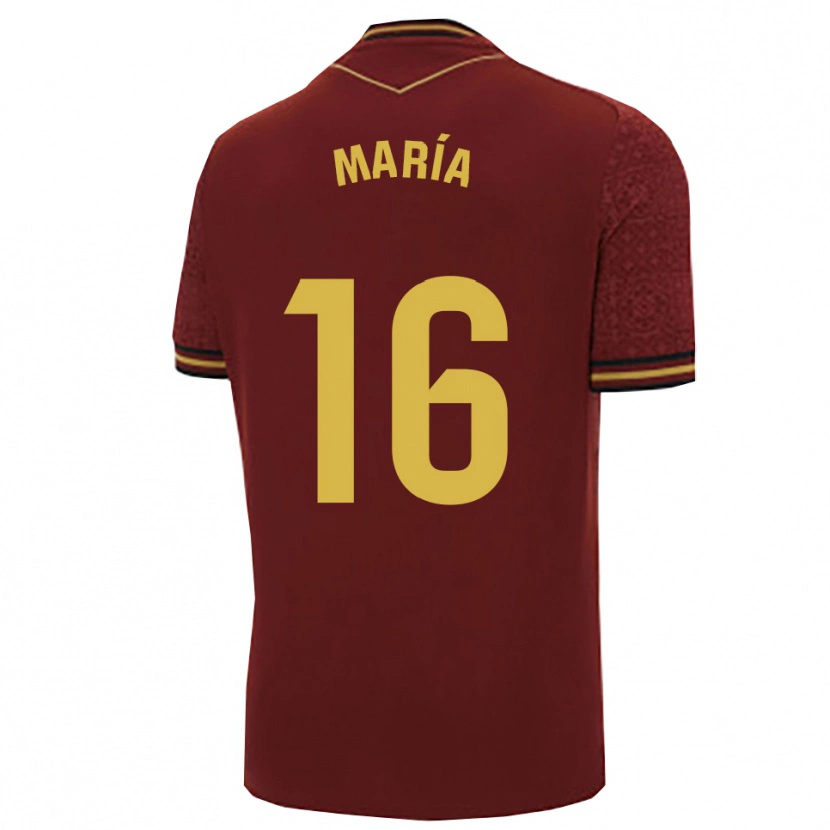 Danxen Women María Llorente #16 Burgundy Gold Away Jersey 2025/26 T-Shirt