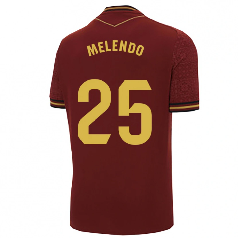 Danxen Women Óscar Melendo #25 Burgundy Gold Away Jersey 2025/26 T-Shirt