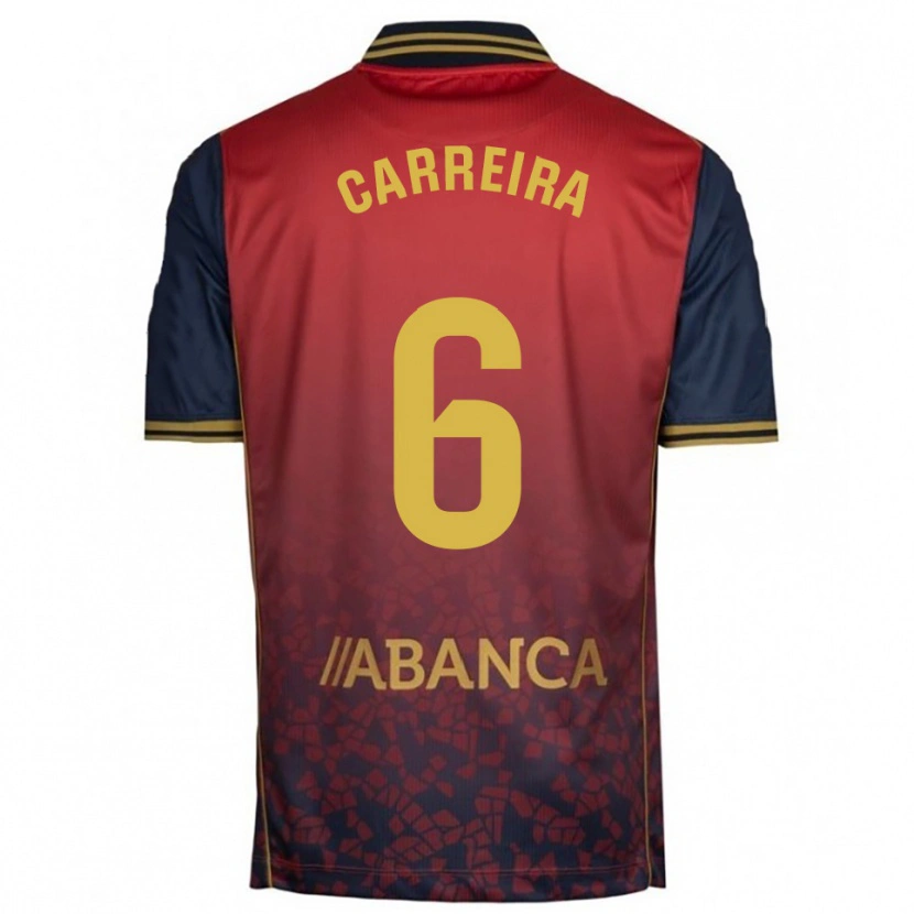 Danxen Women David Carreira #6 Red Navy Away Jersey 2025/26 T-Shirt