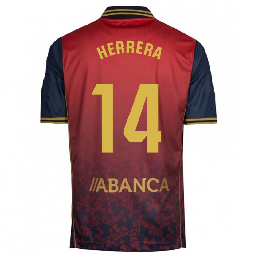 Danxen Women Cristian Herrera #14 Red Navy Away Jersey 2025/26 T-Shirt