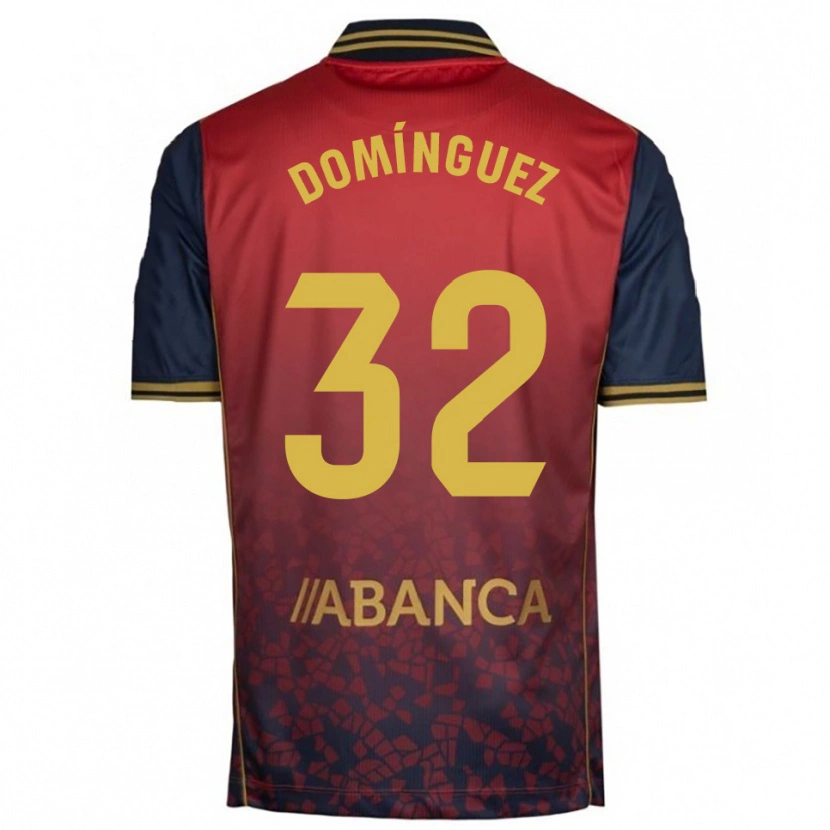 Danxen Women David Domínguez #32 Red Navy Away Jersey 2025/26 T-Shirt