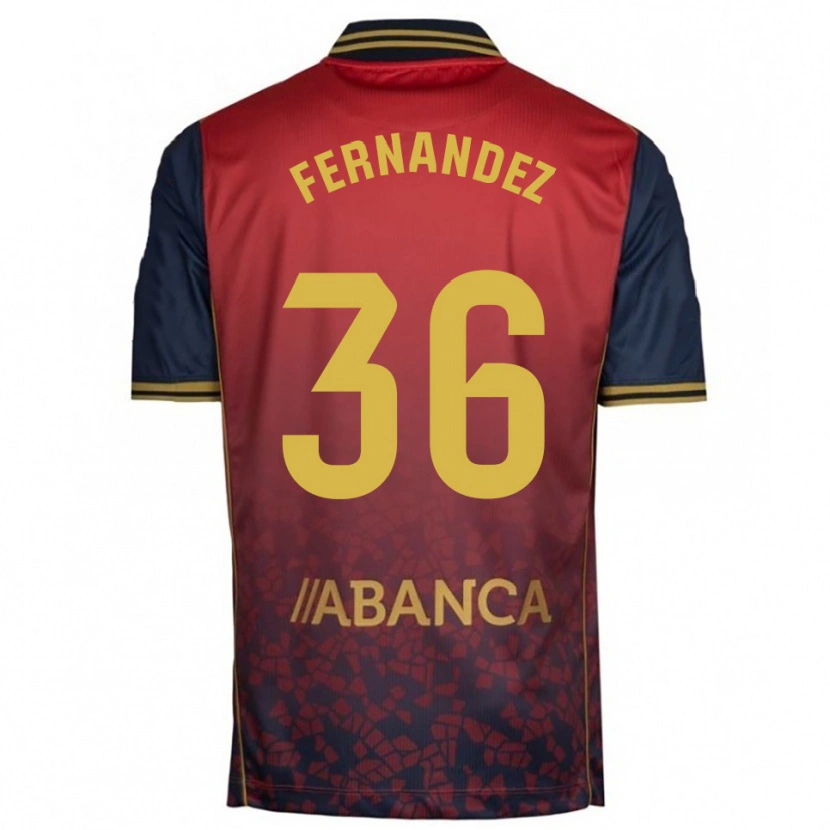Danxen Women Rubén Fernández #36 Red Navy Away Jersey 2025/26 T-Shirt