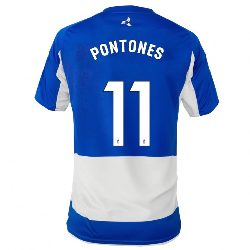 Danxen Women Juan Carlos Pontones #11 Blue White Away Jersey 2025/26 T-Shirt