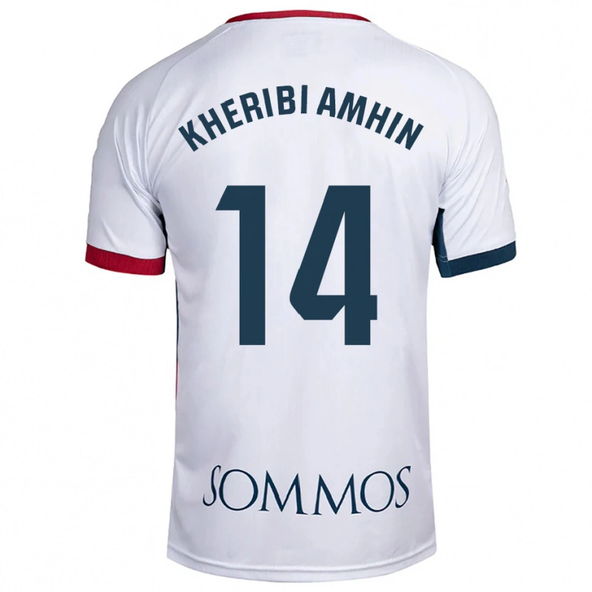 Danxen Women Nabil Kheribi Amhin #14 White Red Away Jersey 2025/26 T-Shirt