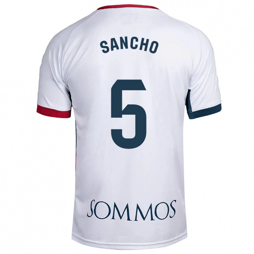 Danxen Women Esther Sancho #5 White Red Away Jersey 2025/26 T-Shirt