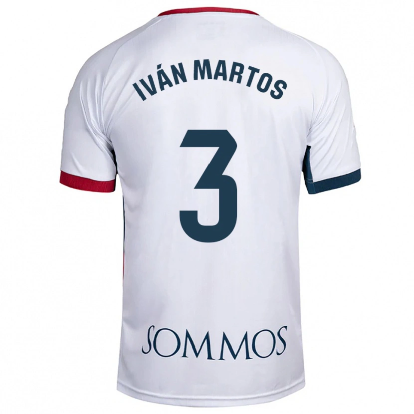 Danxen Women Iván Martos #3 White Red Away Jersey 2025/26 T-Shirt