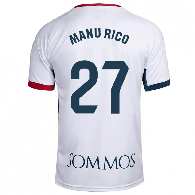 Danxen Women Manu Rico #27 White Red Away Jersey 2025/26 T-Shirt
