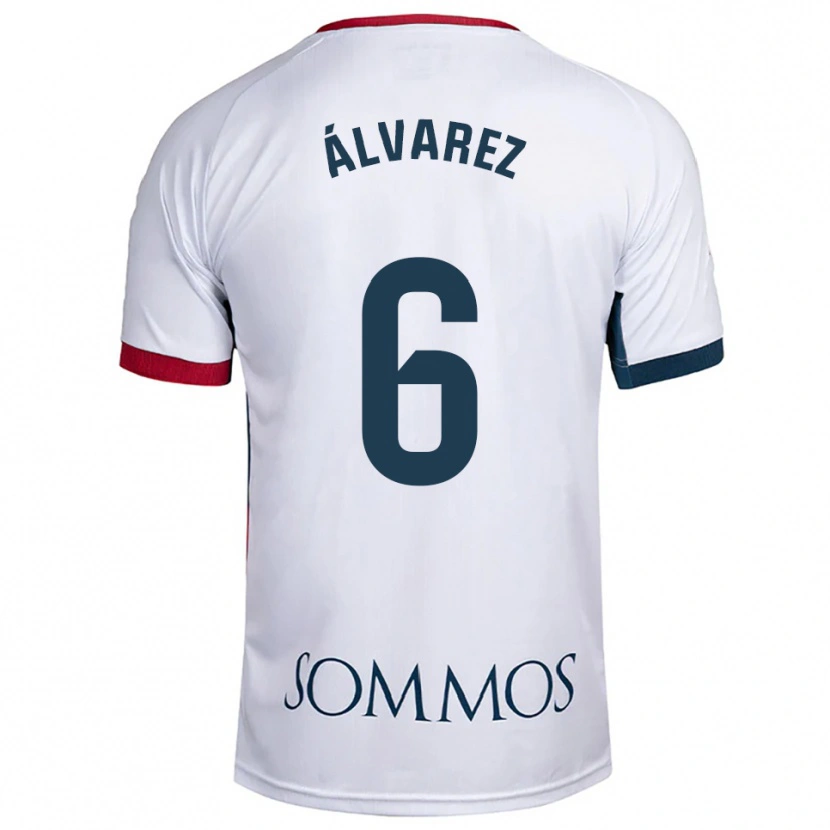 Danxen Women Jesús Álvarez #6 White Red Away Jersey 2025/26 T-Shirt