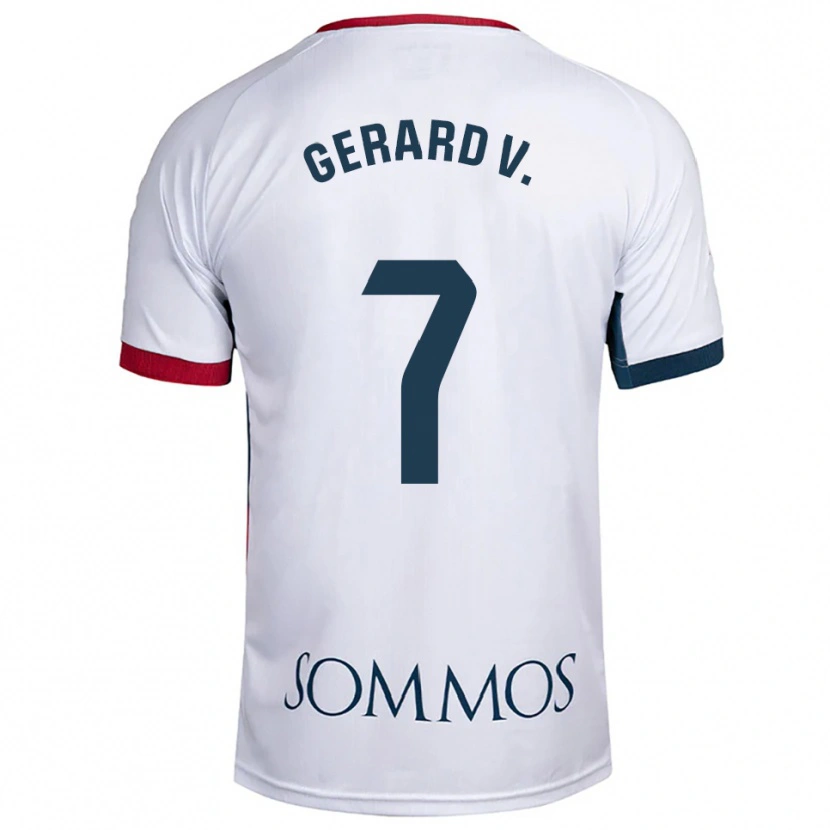 Danxen Women Gerard Valentín #7 White Red Away Jersey 2025/26 T-Shirt