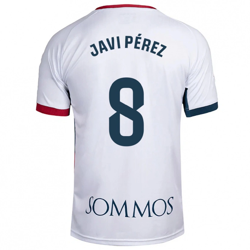 Danxen Women Javi Pérez #8 White Red Away Jersey 2025/26 T-Shirt
