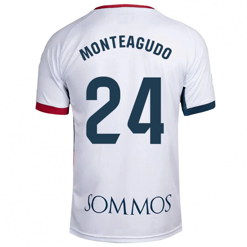Danxen Women Miguel Monteagudo #24 White Red Away Jersey 2025/26 T-Shirt