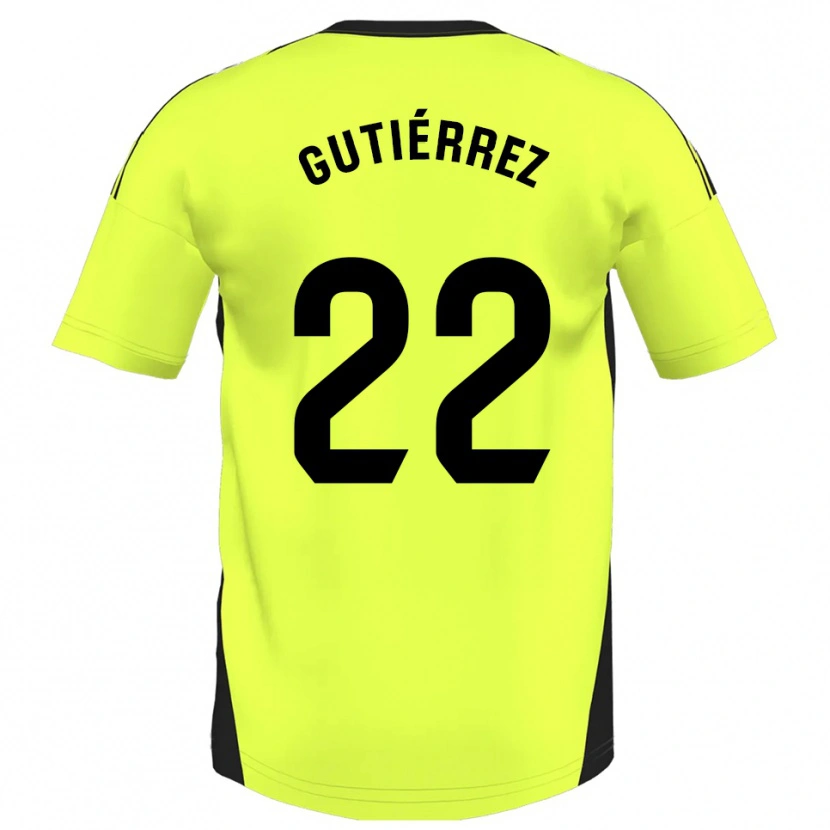 Danxen Women Juan Gutiérrez #22 Fluorescent Yellow Away Jersey 2025/26 T-Shirt