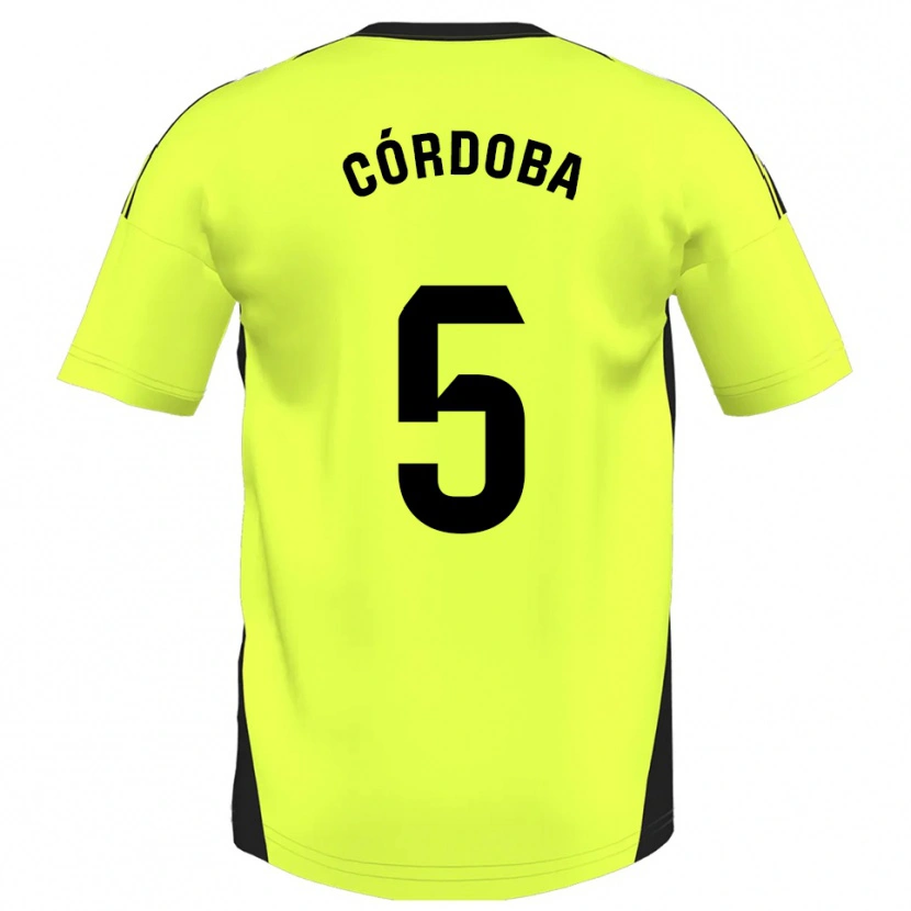 Danxen Women Iker Córdoba #5 Fluorescent Yellow Away Jersey 2025/26 T-Shirt