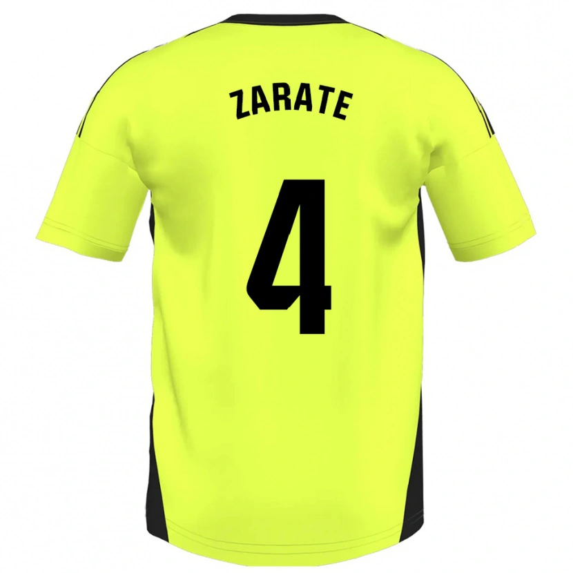 Danxen Women Hugo Zárate #4 Fluorescent Yellow Away Jersey 2025/26 T-Shirt