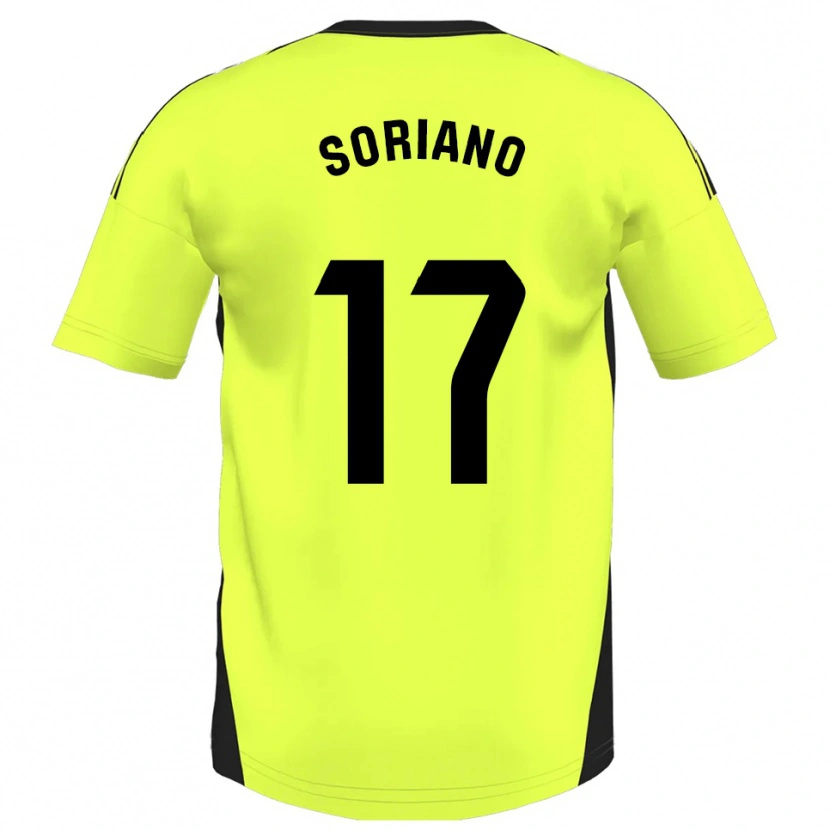 Danxen Women Adrián Soriano #17 Fluorescent Yellow Away Jersey 2025/26 T-Shirt