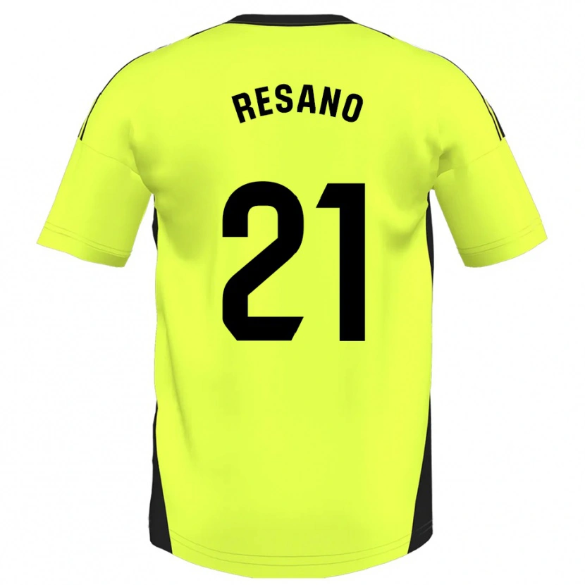 Danxen Women Xabier Resano #21 Fluorescent Yellow Away Jersey 2025/26 T-Shirt