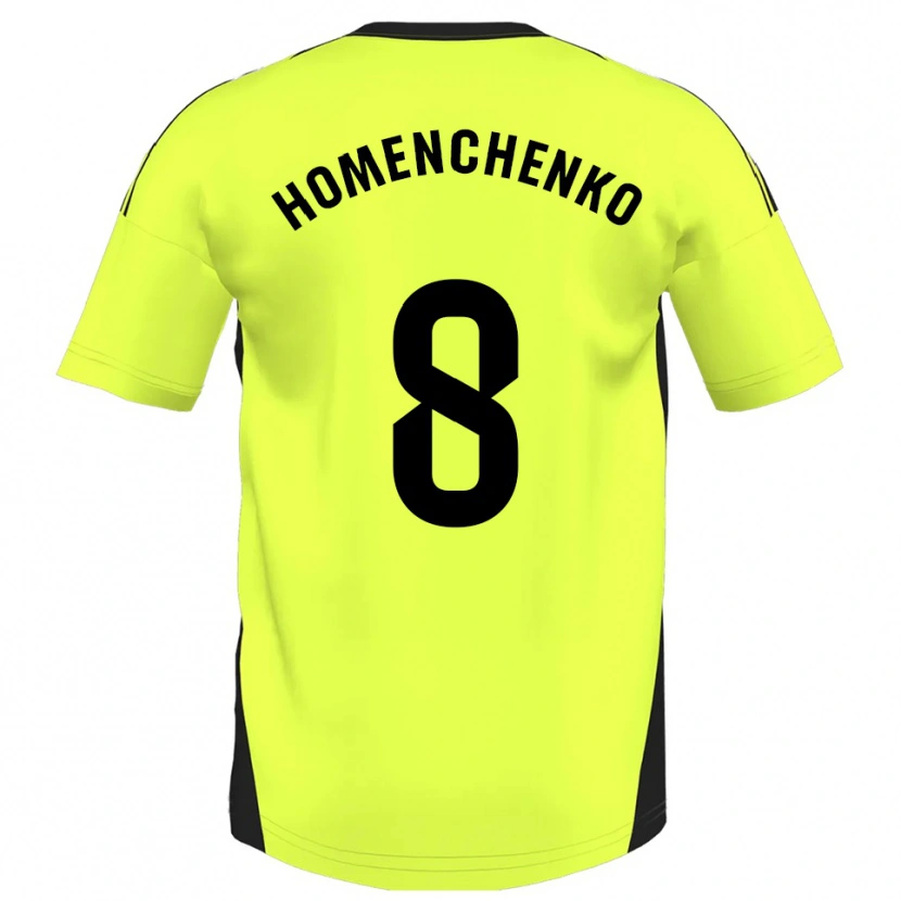Danxen Women Santiago Homenchenko #8 Fluorescent Yellow Away Jersey 2025/26 T-Shirt