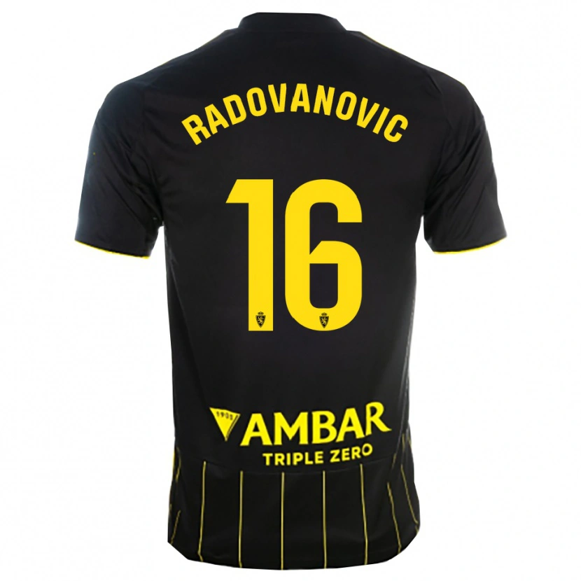Danxen Women Aleksandar Radovanovic #16 Black Yellwo Away Jersey 2025/26 T-Shirt