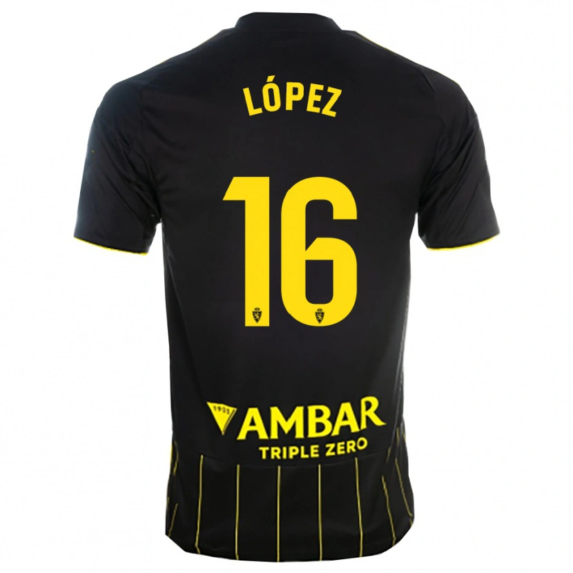 Danxen Women Juan López #16 Black Yellwo Away Jersey 2025/26 T-Shirt