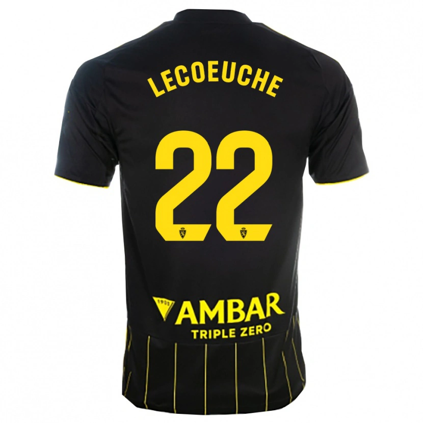 Danxen Women Quentin Lecoeuche #22 Black Yellwo Away Jersey 2025/26 T-Shirt