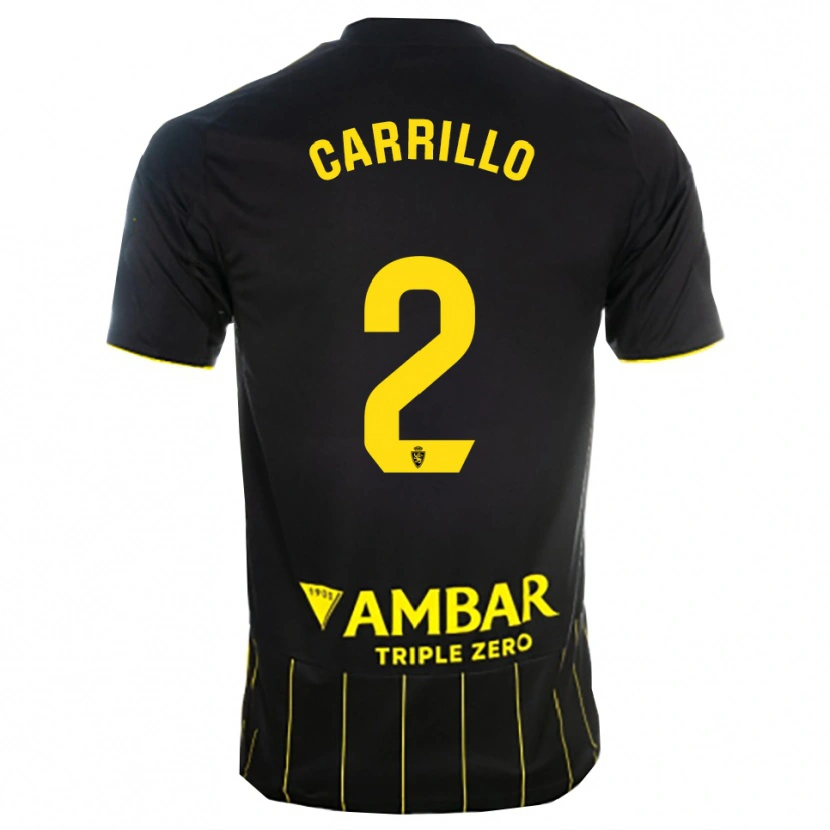 Danxen Women Hugo Carrillo #2 Black Yellwo Away Jersey 2025/26 T-Shirt