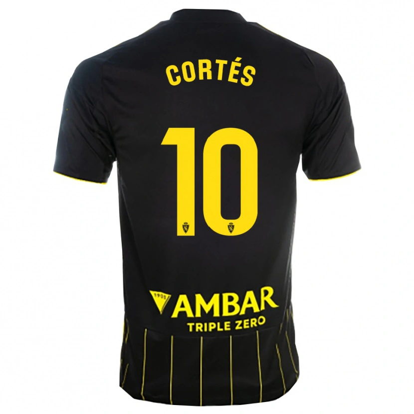 Danxen Women Pablo Cortés #10 Black Yellwo Away Jersey 2025/26 T-Shirt