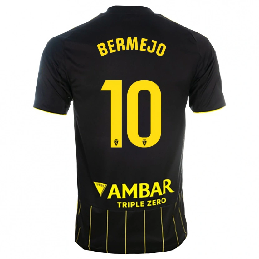 Danxen Women Sergio Bermejo #10 Black Yellwo Away Jersey 2025/26 T-Shirt