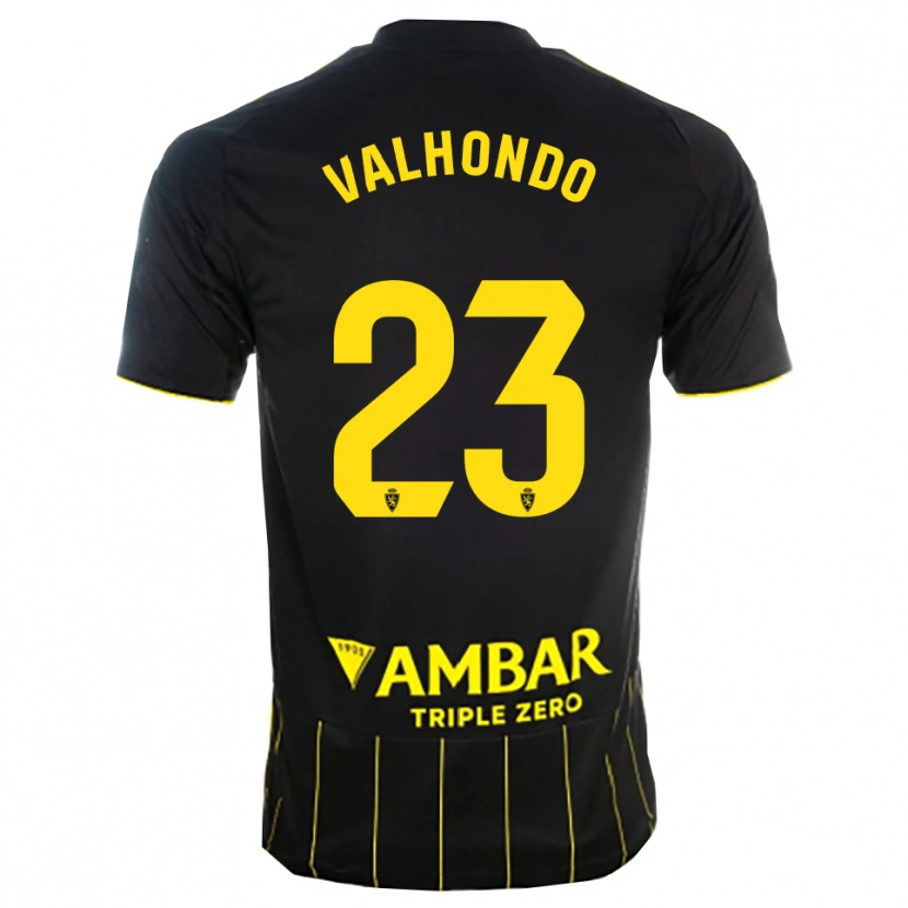 Danxen Women Marcos Valhondo #23 Black Yellwo Away Jersey 2025/26 T-Shirt