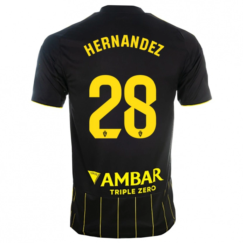 Danxen Women Diego Hernández #28 Black Yellwo Away Jersey 2025/26 T-Shirt
