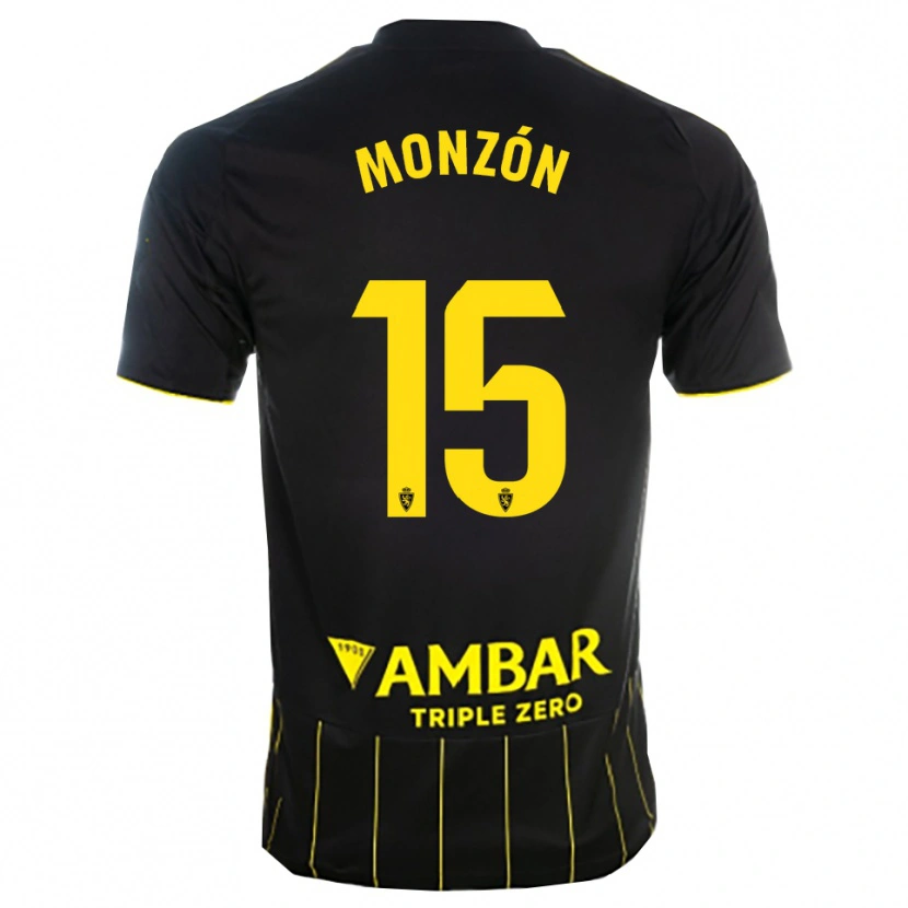 Danxen Women Diego Monzón #15 Black Yellwo Away Jersey 2025/26 T-Shirt