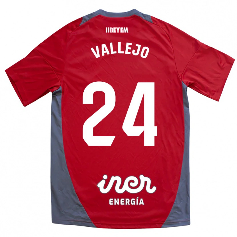 Danxen Women Jesús Vallejo #24 Red Gray Away Jersey 2025/26 T-Shirt