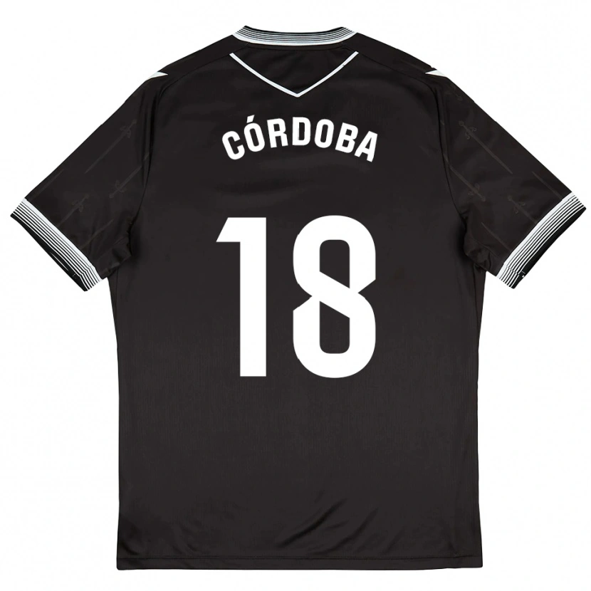 Danxen Women Aitor Córdoba #18 Black White Away Jersey 2025/26 T-Shirt
