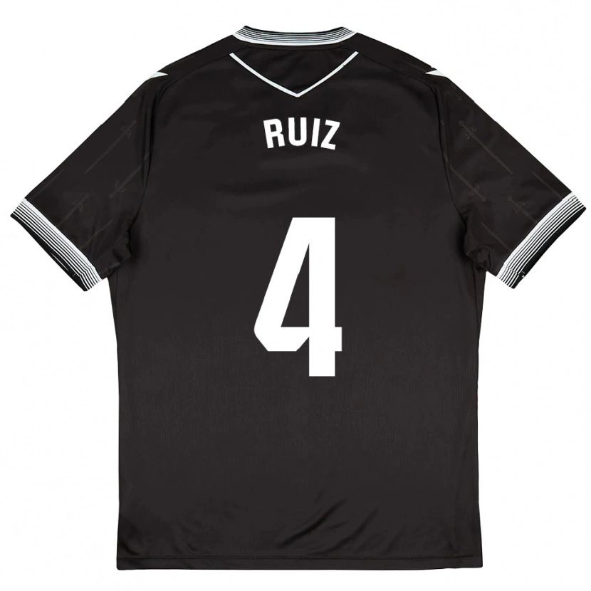 Danxen Women Dani Ruiz #4 Black White Away Jersey 2025/26 T-Shirt