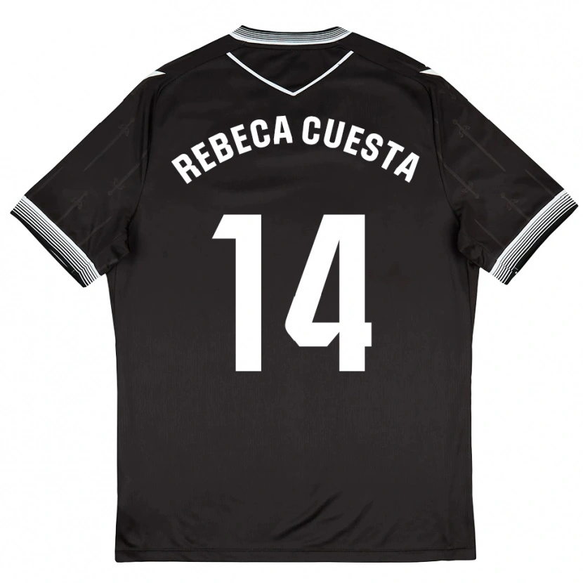 Danxen Women Rebeca Cuesta #14 Black White Away Jersey 2025/26 T-Shirt