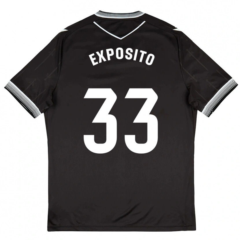 Danxen Women Marcelo Expósito #33 Black White Away Jersey 2025/26 T-Shirt