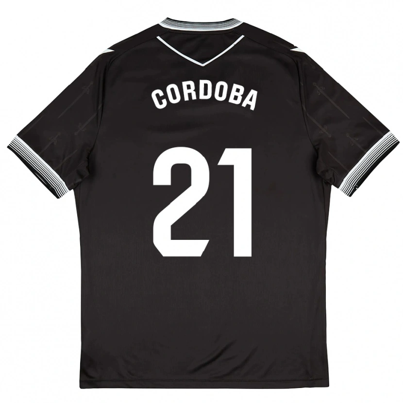 Danxen Women Iñigo Córdoba #21 Black White Away Jersey 2025/26 T-Shirt