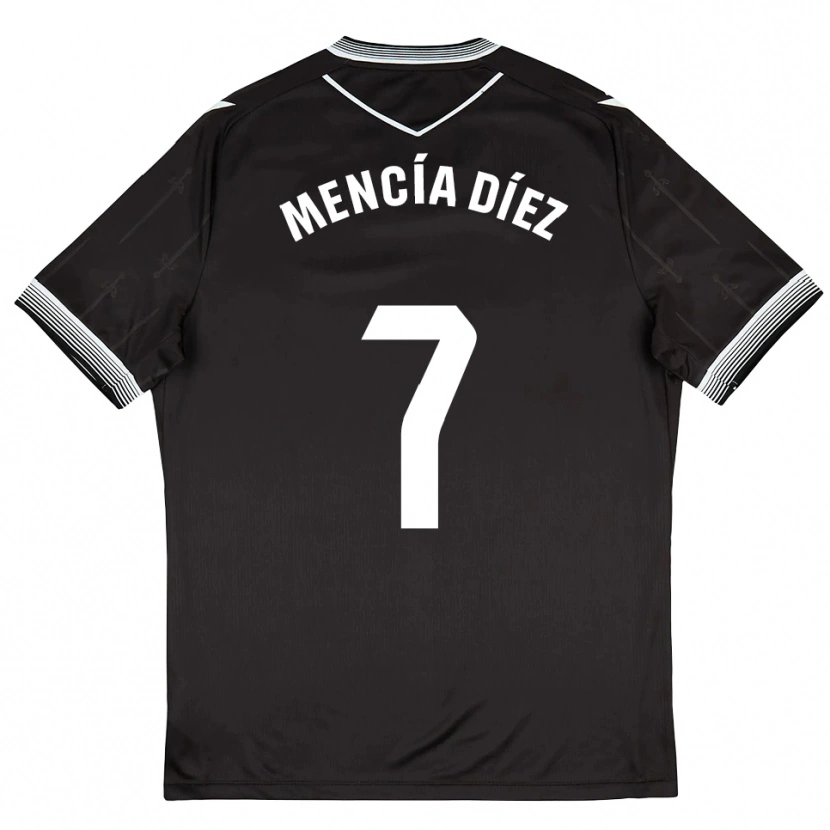 Danxen Women Mencía Díez #7 Black White Away Jersey 2025/26 T-Shirt
