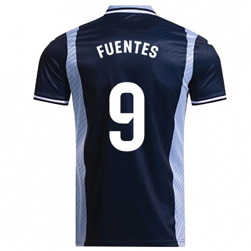 Danxen Women Adrián Fuentes #9 Navy Sky Blue Away Jersey 2025/26 T-Shirt