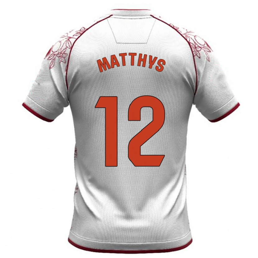Danxen Women Romain Matthys #12 White Burgundy Away Jersey 2025/26 T-Shirt