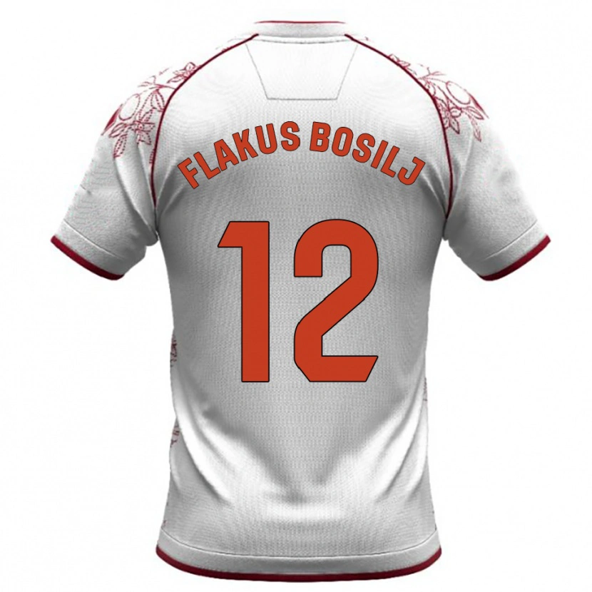 Danxen Women David Flakus Bosilj #12 White Burgundy Away Jersey 2025/26 T-Shirt