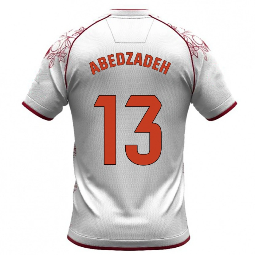 Danxen Women Amir Abedzadeh #13 White Burgundy Away Jersey 2025/26 T-Shirt